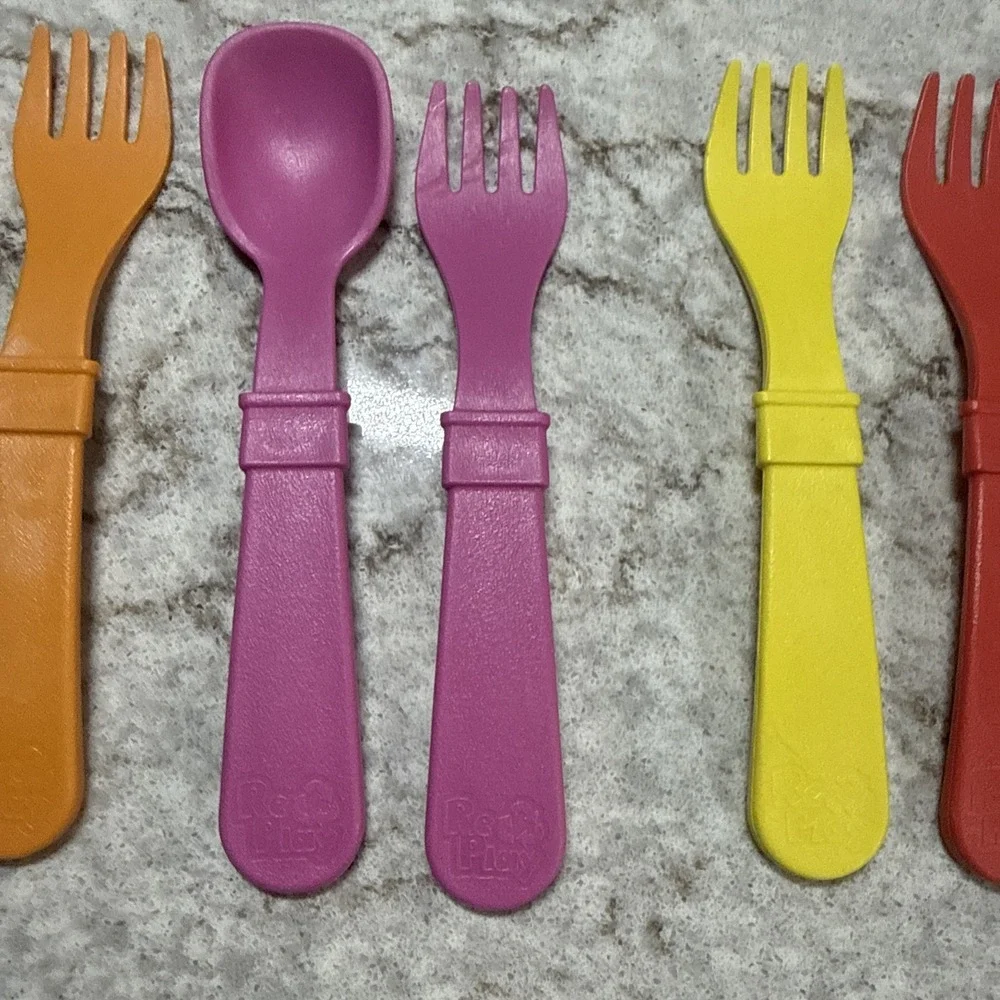 Colorful Toddler Misc Forks and Spoons 6 Piece Safe Reusable Kids Utensils READ